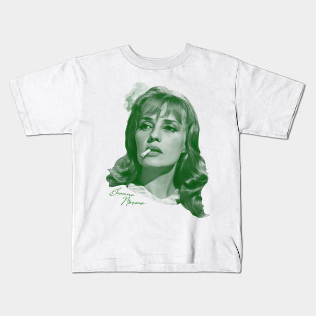 Retro Jeanne Moreau Verte Tribute Kids T-Shirt by darklordpug